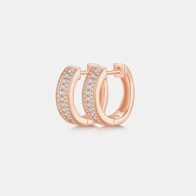 Moissanite 925 Sterling Silver Huggie Earrings Moissanite - Tophatter Daily Deals